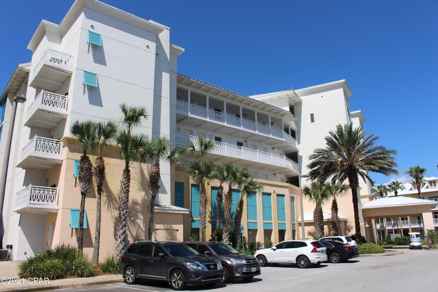 Located on the west end of Panama City Beach, near the Walton County border at Carillon Beach.  Convenient to Pier Park, Northwest Florida Airport, Lake Powell and the shops and dining along 30A.  This unit features luxury vinyl plank flooring one bedroom; one bath; kitchen; breakfast bar; living room and covered porch with views over Lake Carillon and beyond to the Gulf of Mexico.  Carillon Beach Resort a gated community offers the following amenities; deeded access to the Gulf of Mexico; 4 community pools; two hot tubs; tennis; yoga studio; fitness center; shopping & dining at the Carillon Market Street Center.  Complex is situated on the private lake known as Lake Carillon and situated in the Carillon Beach Inn.  Enjoy weekends at the beach or place property on the rental program.