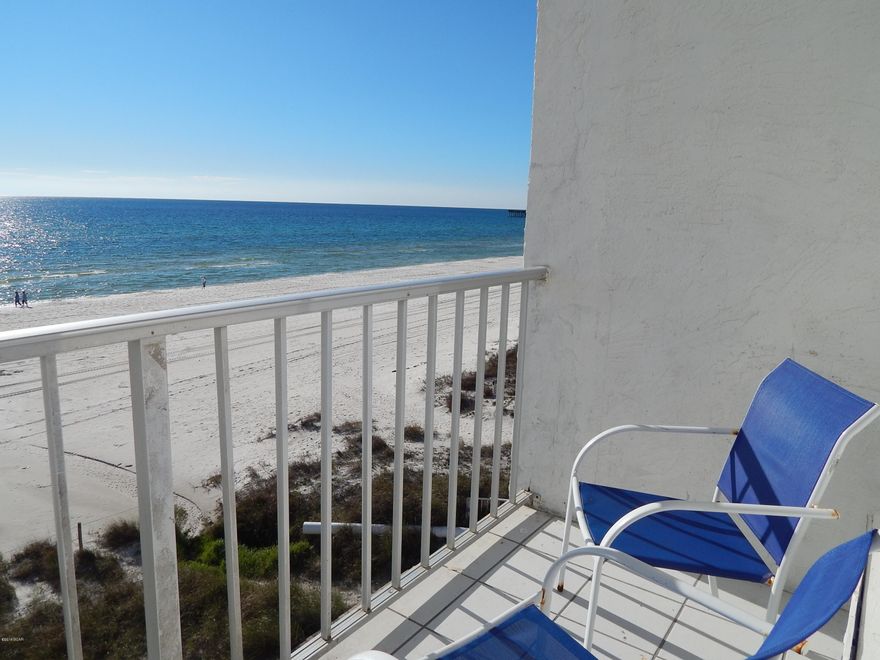 Unique floor plan that doesn't come up too often....not only a 1 bedroom, 1 bath but this is a loft unit accommodating 2 queen beds in the loft.  Great gulf views from both the living area and the loft unit.  The great location, less than 1/2 mile from Pier Park makes it very convenient for all the activities there and then of course there's the fantastic gulf of mexico right off your balcony.  Square footage in condo is larger than what is listed due to the loft space.   Call to make arrangements to see this rarity!