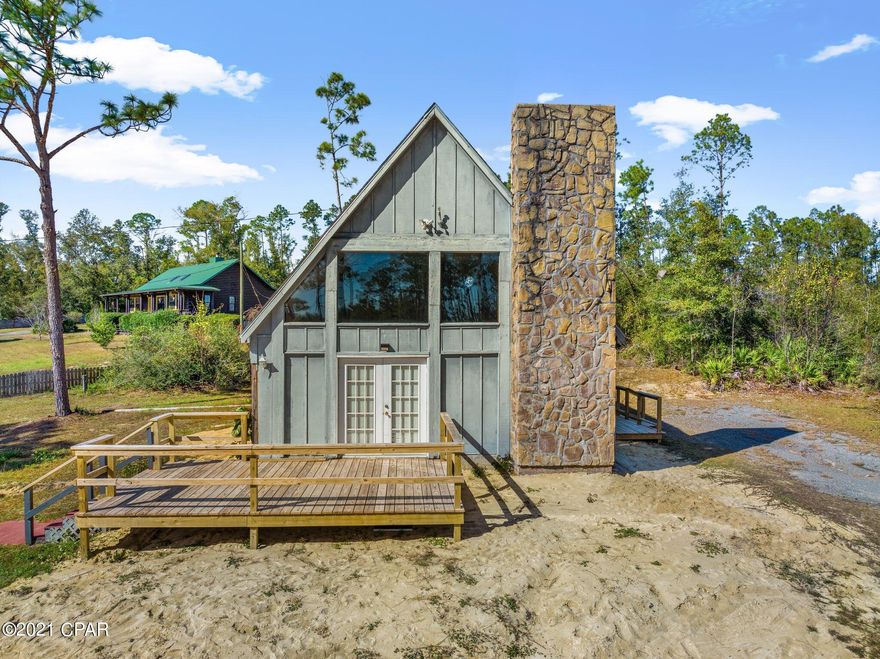 Great opportunity to purchase a home in Compass Lake.  Compass Lake has so many amenities, as well as access to beautiful lakes.  This home is situated on a corner lot on a paved road just a stones throw from the Lodge that features a restaurant.  This home is an A frame and features three bedrooms and two bathrooms.  The living area is an open concept.  The living room is light and airy and features a fireplace.  The kitchen has stainless appliances.  Home features a new deck and roof was replaced in 2019! Compass Lake is an easy drive to Panama City or Dothan.