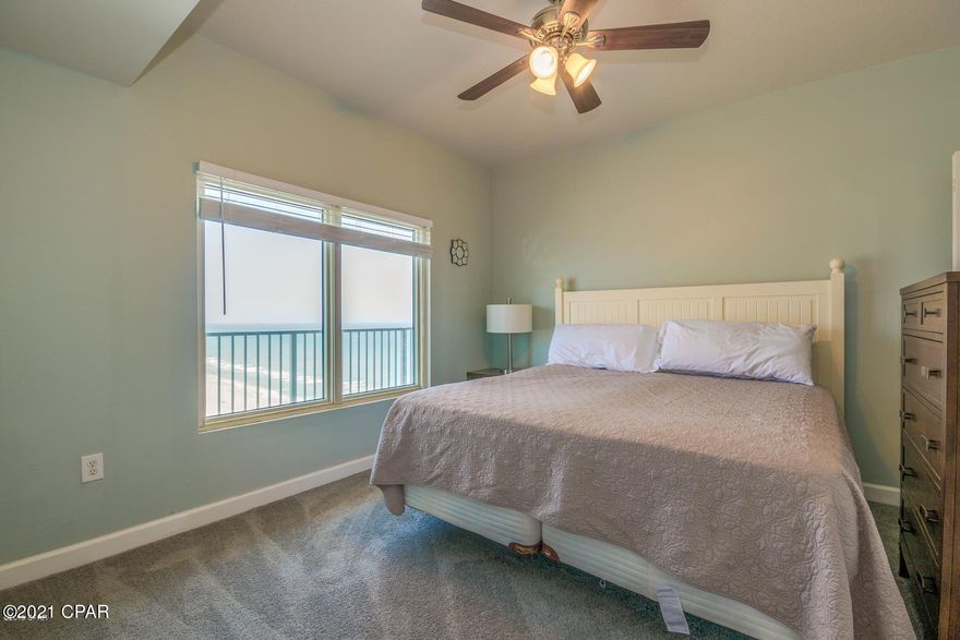 Great 1 bedroom/2 bath unit with bunks on lower floor. Includes Deeded parking spot on the 10th floor, park your car and walk to unit, no elevators needed. Shores of Panama offers resort style amenities including 14,000 SF Gulf side pool and hot tub, large heated indoor pool & hot tub, health and fitness center, 2 tiki bars serving lunch and dinner, also Donut, coffee and ice cream shop, pizza parlor, meeting spaces, covered parking deck. Sleeps 6 and rental ready!