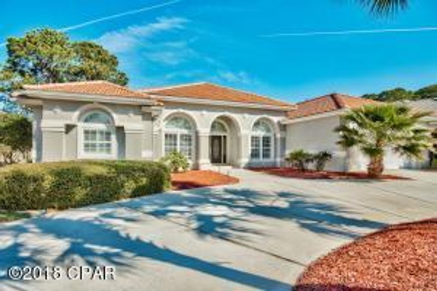 Fantastic Home Nestled On The 11th Fairway Of The Distinguished Golf Community Of Emerald Bay. Offering Three Bedrooms & 3 Full Baths With A Spilt Bedroom, Open Floor Plan & A Study With Hardwood Floors Could Be A 4th Bedroom. Home Features A Formal Dining Room & Living Room, Family Room With Gas Fireplace, Large Kitchen With Custom Maple Cabinetry & Granite Countertops, 10’ & 14’ Ceilings Through Out, Double Crown Molding, Central Vac, Enclosed Patio With Pool & Hot Tub. Emerald Bay Is Centrally Located Between Destin & Sandestin Just Minutes Away From Shopping, Dining & The Beautiful Emerald Coast Beaches. It Is the Perfect Neighborhood With World Class Golfing, Community Swimming Pool, Tennis Courts & A Club House With Full Service Golf Pro Shop.