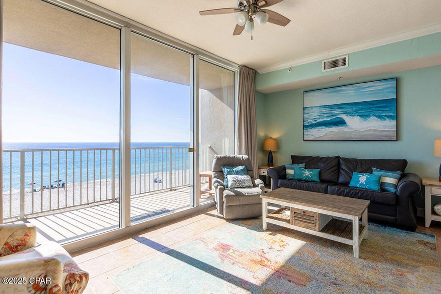 CURRENTLY UNDER CONTRACT, SELLER WILL CONSIDER BACKUP OFFERS. Wake up to breathtaking, unobstructed views of the sugar-white sands and emerald waters of Panama City Beach from your private 2nd-floor balcony! This spacious 2-bedroom, 3-full-bathroom gulf-front condo in the highly sought-after Tidewater Beach Resort is truly one of the best values on the beach today - currently the lowest priced 2-bedroom unit in the entire building!

Every morning feels like a postcard from your direct gulf front balcony that is perfect for coffee at sunrise or cocktails at sunset. 
The open-concept living area features floor-to-ceiling windows and sliding doors showcasing beautiful panoramic Gulf views. The fully equipped kitchen with granite counters and breakfast bar are perfect for getting your morning started right before you head down to the beach!

Tidewater Beach Resort Amenities (some of the best on the beach!):

636 ft of private beachfront
Two lagoon pools (one seasonally heated) + indoor pool
Three hot tubs
4,200 sq ft fitness center with Gulf views
Movie theater, game room, and on-site restaurant/bar
Beach chair & umbrella service (seasonal)
24-hour security and covered garage parking

Perfect as a primary residence, second home, or high-performing vacation rental (proven rental history available), or simply the smartest beach buy you'll find this year. Priced aggressively to be the lowest 2BR in Tidewater - this one will not last long at this price point. Don't miss your chance to own a true gulf-front condo at an unbelievable value! Schedule your private showing today - the Gulf is calling!