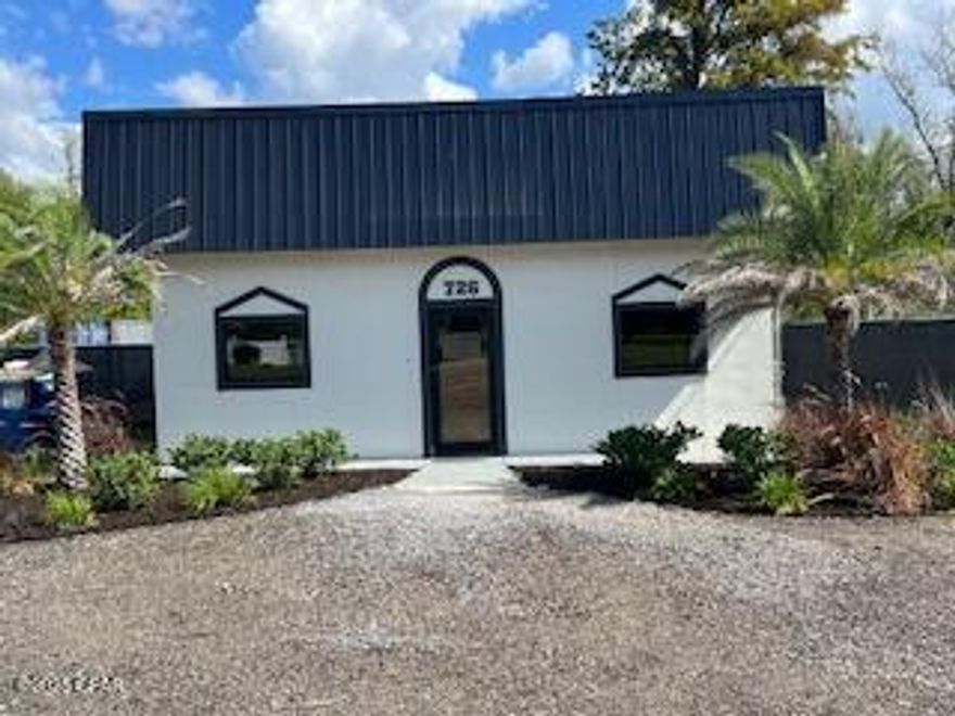 LOCATION, LOCATION. LOCATION: Move in ready vacant multiple purpose office available in a great, high traffic area on Airport Rd. just south of 23rd St.  Offering approx. 1276 sq. ft. of separated office space to acommadate multiple types of business. Wheelchair accessible entrance and  bathroom, 3 large office areas w/ bath, kitchenette, alarm system. Addional storage shed 400 SF with electricty in rear plus a cargo style storage unit. Grounds secured with 6' chain link fence with double gates. Survey on File.