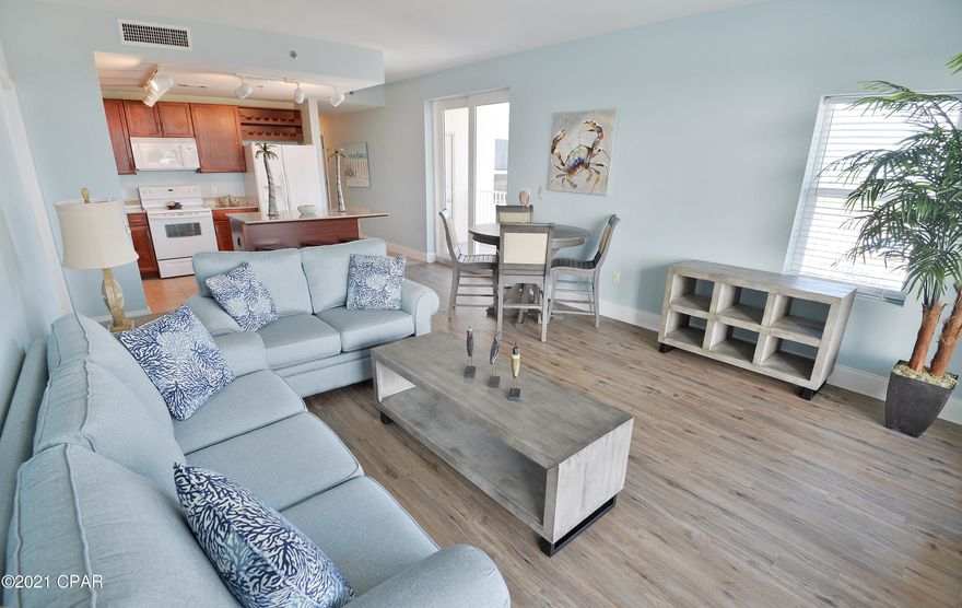 Three Bedroom lake view End Unit at Laketown Wharf Resort!!!! In The Heart Of All The Fun & Excitement In Panama City Beach – Just Steps Away From The World's Most Beautiful White-Sand Beaches, Shopping, Dining & Entertainment. This Beachside Resort Offers Unparalleled Amenities With Convenient Beach Access, 5 Unique Pools, A Kids Funscape Playground, Splash Bar & Grill, Gulf View Fitness Center & Covered Garage Parking. Laketown Wharf Offers A Variety Of Views Including The Gulf Of Mexico, Lake & Golf Course. Enjoy The Nightly Fountain & Light Show & Market Shops Along The 52,000 Square Feet Of Lakefront Boardwalk. This Residence Has 3 Bedrooms 3 Baths, Bunk Room & Can Easily Accommodate Over 10 People Features Include: New LVT Flooring, Paint & Furniture Package Large Open Floor Plan, Expansive Wrap Around Balcony, Granite Countertops, Fully Applianced Kitchen With Breakfast Bar. Multiple Floor Heights Also Available! Photos Are Of Model Unit. All Dimensions Are Approximate And Should Be Verified If Important.