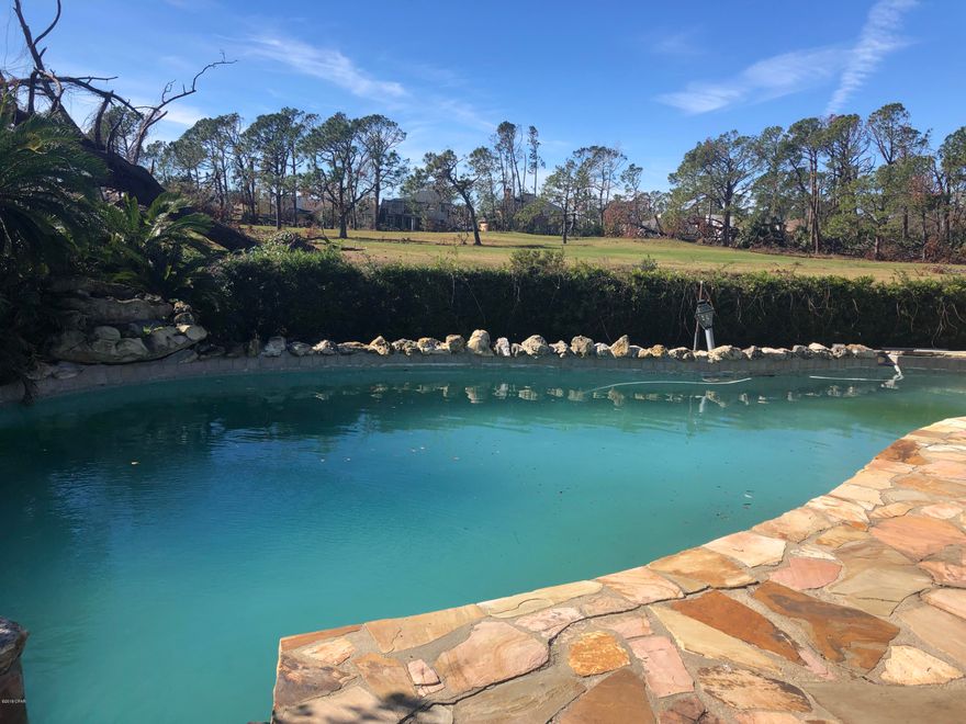 Beautiful Bay Point Home located on the 17th Fairway of the Meadows Golf Course. Home has 3 bedrooms and 3 1/2 bath with bonus room that could be used for office or exercise room. Large wooden deck overlooking swimming Pool and golf course. Entry with glass doors , large dining room, kitchen with lots of cabinet and counter space, wet bar. Large Master Bedroom W/ sitting room that has a gas fireplace, Master Bath with Claw Foot tub, walk in shower and huge walk in closet. 2 outdoors storage areas under the Drive Thru carport. Lots of parking. Pool service included