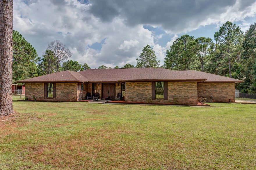 Almost 3 acres with a renovated 4 bedroom 2 1/2 bath ranch style home on it!Fully fenced lot with a stocked pond, a creek that goes along the back, Livestock shelter, fenced in paddock, tac-shed, round pen, two metal sheds, and an enclosed garden; this property is ready for farm animals!The home was completely renovated with all new sheetrock,new laminate floors throughout, completely renovated kitchen, and updated bathrooms!  Move in ready home,  roof was replaced around 4 years ago, newly replaced windows, and water heater. Has two separated areas just off of the huge formal dining area that can be used as mud rooms, a large office, and a massive greatroom with a cathedral beamed ceiling with a cozy wood burning fireplace.Kitchen has a center island a breakfast bar, and a huge pantry Call today to view this 2804sqft home with a great horse or other livestock property. This home will not last long.  All sizes and SQFT is approximate if important please verify.