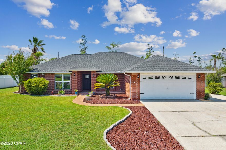 Gorgeous, completely updated 4-bedroom 2 bath home with a Pool located in Mowat Highlands. When you walk up to the all-brick home the first thing you notice is the beautiful wood-like craftsman style front door, perfect setting for what is behind it. As you enter the home you walk in to notice the wood like tile that is throughout the whole home, a main wood beam that goes across the center of the cathedral ceiling and a wood burning fireplace that adds to the warmth of the home. All together these touches make the whole home, an open airy floor plan that is cozy, and completely a place you would love to be able to call home! The kitchen is the center of the home, the heart, all white cabinets, with granite countertops, stainless appliances, and a built-in breakfast nook bench with extra storage below. There are three large bedrooms, a huge office/man cave and a full bath on one side of the home and the Primary bedroom with its own ensuite on the opposite side of the home, great for privacy. Primary bedroom is spacious and leads to the completely renovated ensuite with all modern finishes, a double vanity, large walk-in shower, and a custom closet for kings and queens! When you are ready to relax, head out to the backyard, there's a huge, covered patio, great for BBQ's and summer fun galore! Make lots of new memories with friends and family in your large gunite pool, make s'mores over the wood burning fire pit or play yard games in this massive backyard. This is a home that was completely redone from the new roof in 2021, all new windows, doors and the custom kitchen and bathrooms, it may have been built in 1998, but has an effective built date of 2019!!! This home will not last so call today for your own private tour.