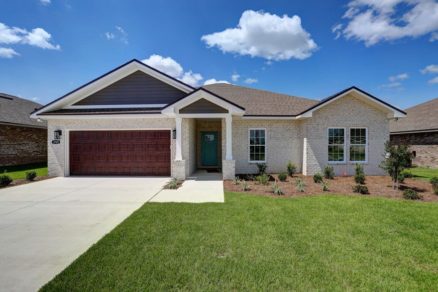 New construction in recently opened Cedar Park offering easy access to greater Panama City, Panama City Beach and TAFB! All brick home offers Great Room with trey ceilings, dining room, kitchen with island and stainless appliances, master suite with tray ceiling, double vanity, separate shower and tub, walk-in closet and laundry room. Other interior features include, tile flooring, recessed lighting, custom cabinetry, distinctive lighting fixtures and upgraded ceiling fans. Exterior includes brick siding, 2 car garage, covered porch, and sprinkler system. Cedar Park features landscaped entrance, two parks, pavilion, playground, underground utilities, custom street lighting and sidewalks. All sizes, dimensions and other info should be verified if deemed important.