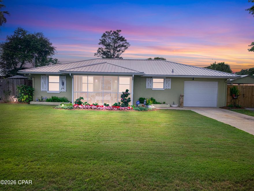 No HOA. Short-term rentals allowed. Three blocks to the beach.
Located in the golf cart-friendly community of Laguna Beach, this 3-bedroom, 3-bath home sits on a rare double lot (100x65) offering immediate use and future upside. The open-concept living, dining, and kitchen layout is designed for easy hosting, while all bedrooms accommodate king-size furnishings.
A key feature is the converted garage, adding approximately 256 sq ft of heated and cooled space with a separate entrance--ideal for a guest suite, lockout-style rental, or private owner's quarters. This space can also be converted back to a garage if desired.
The outdoor setup is built for both guest experience and functionality: fully fenced yard, large gates on both sides, two storage sheds, covered golf cart parking, and a spacious concrete courtyard with room to add a pool or expand the home.
Recent upgrades include a metal roof (2020), stainless appliances (2023), and stackable washer/dryer (2021). Additional features include an outdoor shower, sprinkler system, hurricane shutters, and double driveways for ample parking.
Positioned in one of Panama City Beach's most desirable rental zones, this property offers a strong foundation for a short-term rental, second home, or value-add investment with expansion potential.