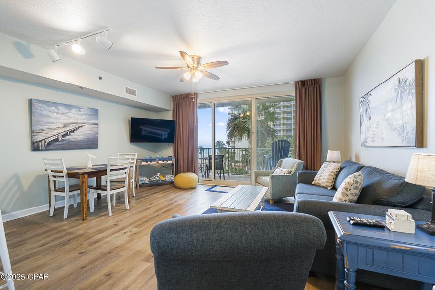 Back on the market! (no fault of Seller)

Low-Floor Beachfront Luxury + Same-Floor Deeded Parking!

This beautifully maintained 1BR + Bunkroom, 2BA condo is located in the highly sought-after Shores of Panama — one of the most amenity-rich Gulf-front resorts in Panama City Beach. Situated on a low floor with a deeded 4th-floor parking spot, you and your guests will enjoy unmatched convenience with quick access and minimal elevator use.

Inside, you'll find a spacious king master bedroom with ensuite bath, a separate bunkroom with its own full bath, and sweeping views of the emerald-green Gulf waters from your private balcony. Enjoy breathtaking sunsets by day and twinkling views of the lagoon-style pool area at night.

Shores of Panama offers resort-style amenities, including:

Over 14,000 sq ft of outdoor pool area with zero-entry

Indoor heated pool and sauna

Indoor and outdoor hot tubs

Two tiki bars serving handcrafted cocktails and a delicious food menu (best wings and seafood boil around!)

Coffee & donut shop in the lobby

3-room fitness center (free for owners & guests)

Located in the heart of PCB — across from Super Walmart and steps from Waffle House, Pineapple Willy's, The Wharf Buffet, and other restaurants and shopping. Walk to Ripley's Believe it or Not, WonderWorks, ZooWorld, and more.
Coming in 2025: TopGolf, Dolly Parton's Pirates Voyage Dinner & Show, and other exciting new attractions!

Managed by Azure-Properties, offering additional incentives to new buyers who keep the property on the Azure rental program.

📌 All information deemed reliable but must be verified by buyers if important.  
📎 See Documents section for more details.