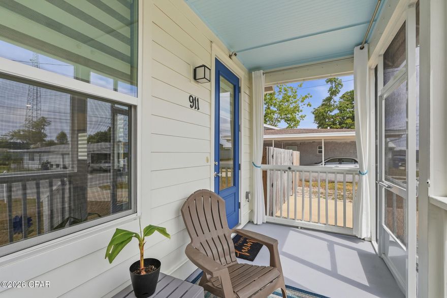 Welcome to a beautifully built 2021 home offering quality construction, thoughtful upgrades, and one of the largest buildable lots in the area--all just minutes from Downtown Panama City,  St. Andrews Bay and Ascension Sacred Heart Bay.  Flood zone X so no flood insurance required.  This easily could become a mini homestead freedom property, too!
From the moment you arrive, you'll appreciate the extra space, privacy, and ample off-street parking, perfect for boats, RVs, and entertaining. This gorgeous and well maintained home was built with durability and efficiency in mind, featuring 2x6 exterior framing, property line extends approximately 3 feet beyond the privacy fence
climate-controlled attic with AC, impact-resistant windows, blown cell foam insulation, and a metal roof--giving you peace of mind and long-term value.
Step inside to find LVP flooring throughout, 9-foot ceilings, and soaring cathedral ceilings reaching 13 feet in the primary bedroom, creating an open, airy feel. The kitchen is designed to impress with granite countertops, a granite  island, soft-close cabinetry, and a custom tile backsplash--perfect for everyday living and hosting.
Enjoy your mornings or evenings on the covered, screened-in front porch, or on your pool deck overlooking your expansive property. Stackable washer and dryer convey.  Since construction, the seller has added incredible upgrades:
12 x 44 x 14.5 RV pole barn with 30 & 50 amp hookups
12 x 22 carport attatched to pole barn
10 x 20 climate-controlled shed with 20 amp power & double lofts
24 ft wide / 54 inch deep above-ground saltwater pool with walk-in deck
Gravel/Sand stabilizer grids under pole barn/carport
Screened-in front porch
Privacy fence with 3 gates 
30 amp house hookup for portable generator
Expanded granite kitchen island and tile backsplash
Culligan water filter/softener 
Don't miss your chance to own a move-in-ready home with space to truly live the Gulf Life.  Buyer to verify all measurements and information.
