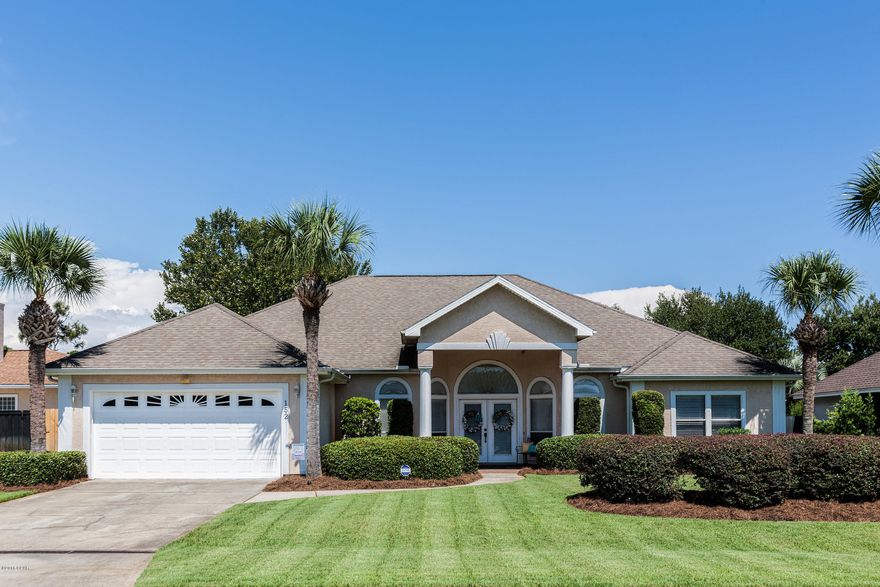 NEW roof, NEW fence, NEW recessed lighting in kitchen, fresh paint and recently replaced in 2018: HVAC and Well Pump. Water Heater replaced in 2017. A beautiful home in prestigious Palm Bay Neighborhood! This 3 bedroom, 2 bath home features a split floor plan with hardwood floors, tall tray ceilings, crown molding, stainless steel appliances, fireplace, and more. Open concept design with office and formal dining room allows for large family gatherings and entertaining. Master bath includes his and her closets and double sinks. Large private lot landscaped with zoysia. Oversized covered patio provides shade in the summer for grilling. Lot size: 80 ft wide, 130 ft deep, plenty of room for a pool!