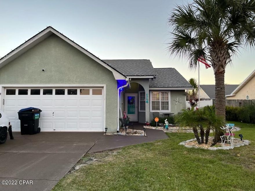 CURRENTLY UNDER CONTRACT, SELLER WILL CONSIDER BACKUP OFFERS. Beautifully landscaped and lovingly cared for Bid a wee beach home! You can relax in your backyard oasis all while being close to everything right in the heart of Panama City Beach! Take your golf cart just a few blocks to the beach and use one of the 5 private neighborhood accesses. Roof, gutters, fence, and HVAC are just a few years old and the entire property has been sodded and landscaped by owners. This beach house is an incredible opportunity to own a primary home, 2nd home, or long term investment property right in the middle of it all! Schedule your showing today!