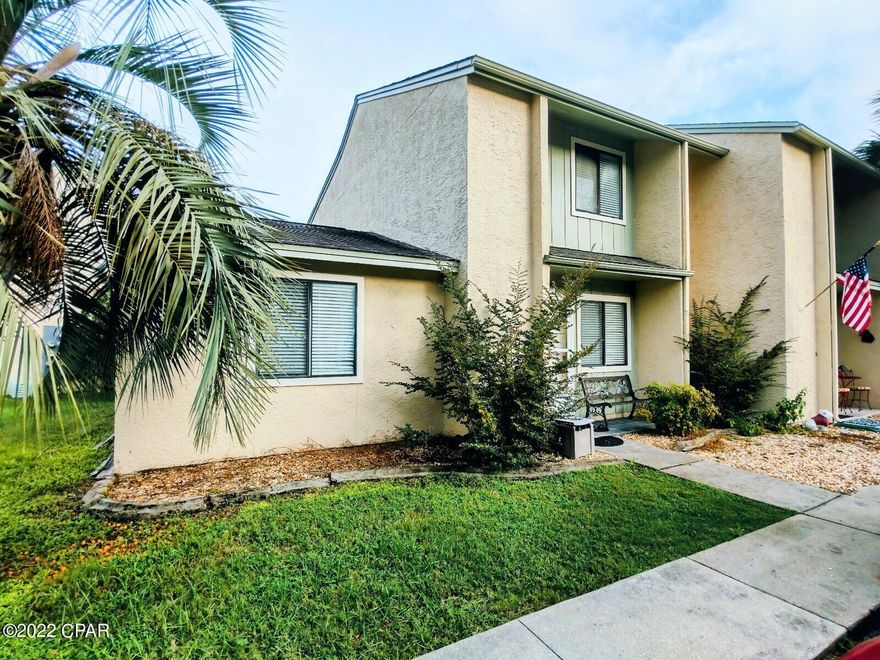 Under Contract OWNER FINANCING + $5000 towards Buyers Closing Cost WITH ACCEPTABLE CONTRACT TO THE SELLERS ~ Looking for a unit with the MAIN BEDROOM & FULL BATH DOWNSTAIRS & EXTRA PARKING SPACES & it is an END UNIT & it backs up to a HEATED POOL... You just found it! You can Enjoy drinking your Morning Coffee OR your Afternoon Cocktails from the Balcony that overlooks the Heated Pool. A/C approx 5 yrs, DW 1 yr, Micro 1 yr, Dryer 3 months, Gas Furnace 1 yr, Exterior Painted '2021. Lots of Amenities at this Gated Resort... 11 Pools ''5 Heated'', 4 Tennis Courts '' 2 Lighted'', Fitness Center, 18 Hole Mini Golf, 2 Playgrounds, Shuffleboard Courts, Conference Center, and a Private Beach House ( Beach House is closed for Remodeling - assessment coming) with a Snack Bar on The Beach along with 1 of the 11 Pools. HOA $948.82/Qtr = $317/Month include Household Trash, Internet, Lawn Mowing, Basic Cable, all amenities