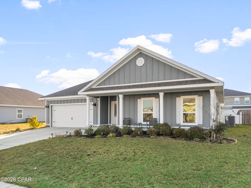 Welcome to this stunning 4-bedroom, 2.5-bath home that offers the perfect blend of modern comfort and convenience in Bridge Harbor near Tyndall Air Force Base. The thoughtfully designed split floorplan creates a welcoming atmosphere, featuring a spacious living area that effortlessly flows into the open kitchen and dining space—ideal for both relaxing and entertaining. Durable and attractive LVP flooring enhances the living areas, while plush carpeting in the bedrooms ensures comfort and warmth.

Additional conveniences include an in-unit washer and dryer, making everyday tasks a breeze. Step outside to discover a large, fenced backyard, perfect for outdoor gatherings, playtime, or simply unwinding after a long day.

Located just a short stroll from the bay and community swimming pool, this home provides a lifestyle of leisure and accessibility. Don't miss the opportunity to make this exceptional property your own!