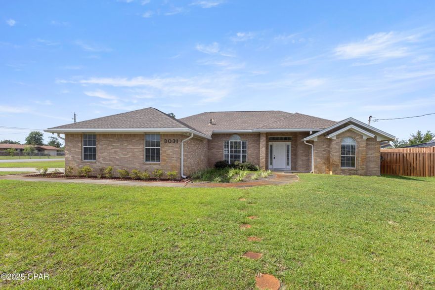 HUGE PRICE REDUCTION! Immaculate is the best word to describe this 3-bedroom 2-bath 2,210 sq. ft. home located in the heart of Lynn Haven. It is a clean (spotless) slate waiting for a family to come in and make it their home. The house comes with 2 refrigerators, a washer and dryer, a state-of-the-art generator, and a water softener. The kitchen has been updated and includes an oven that has never been used. The bedrooms are roomy, and the split floor plan is ideal for family life. The beautiful sun room overlooks the enormous fenced-in backyard, which provides great potential. It would be perfect for kids and furry friends. The detached workshop is a dream for the one in the family who likes to build, fix, or tinker. Seeing this bright and inviting beauty is easy.