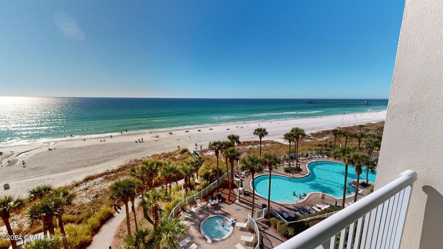 Grand Panama Beach Resort, Tower 1 - 608

100% Homeowner owned resort 


Stunning beachfront condo on the highly desirable 6th floor! Fully furnished   2-bed, 2-bath/ bunks unit is beautifully decorated and rental-ready.

Features:
 • Upgrades include a food pantry, built-in master bedroom cabinets, and two owner's closets
 • Newer HVAC, brand-new water heater, washer/dryer, refrigerator, stove, and microwave
 • Breathtaking sunrise and sunset views from the spacious balcony

Resort Amenities:
 • 2 heated pools, hot tubs, kiddie pools, tiki bar, fitness center
 • Business center, owner's library, BBQ areas, dog park
 • On-site Pizza , coffee shop , general store, and ample parking with 70 new spaces

This is one of the best beach front condos anywhere on the Beach.