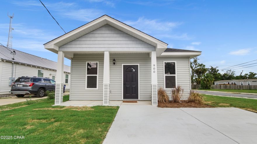 'CURRENTLY UNDER CONTRACT, SELLER WILL CONSIDER BACKUP OFFERS'  Age, Sq ft, Lot & Room sizes are approximate.  New Construction with 3 bedrooms and 2 full baths.  9' ceilings throughout.  Walk-in closet in Master bedroom and another in the Master Bath.  Large laundry room, Pantry in Kitchen along with stainless steel appliances including refrigerator.  Home is finished and ready to occupy.   This home also will fit in the Re-house Bay program with the City of Panama City and the County for qualified buyers.  Please contact your Realtor for more information.  Seller may participate in some buyer closing costs!