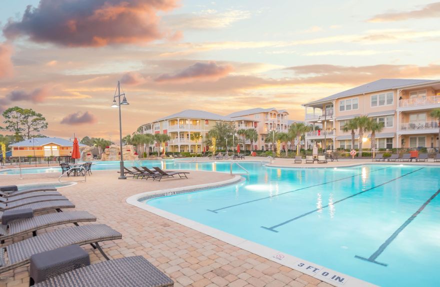 IMMACULATE and ! If you are looking for Resort Style living in a safe, gated community that boasts a 1 Acre Pool & Fitness Center with security, all within 1.2 miles to Beach then you have found your new home! No vacation rentals Feels like a house but is considered a condo the association looks after the roof and exterior and covers the home owners Insurance along with Water, Sewer, Pest control, Landscaping and Management. 3 Bedrooms, all upstairs each with own full luxurious full Bathroom. This unit has been freshly painted  This unit has a balcony off the huge Master Bedroom and 2 other patios one courtyard for privacy between the garage and home and a front porch for sunsets. Wholesome communit Use this as your personal residence or use this as your second home or a place for your family to come throughout the year.  No Vacation Rentals allowed unfortunately.