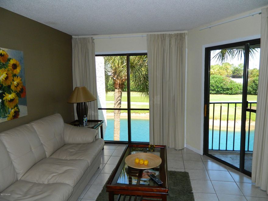 Spacious second floor condo for sale on the Golf Course at Edgewater Beach Resort. Pretty view of 7th Fairway & Scenic Pond. NEW: AC, Water Heater, Windows, Patio Doors, Kitchen Counters, Draperies!! Fully Furnished, Nice Décor. Private Balcony gets morning sun. Large bedroom with walk-in closet. Heated Villa Pool. Beachfront amenities are just a short walk or tram ride away. Tropical Pools, Hot Tubs, Sun Decks, Private Beach Access. Year-round Restaurant has great Chef, offers room service & a Poolside Bar! Market serves Starbucks & Ice Cream. Everyone loves the Pizza Shop. Hair & Nail Salon too. Kids Adventure Club features Special Events, Splash Pad, Activities Calendar. Unlimited Golf, Basketball, Tennis, Shuffleboard. Gym, massage available. Secure Gated Entrances. Owner Pets Welcome!