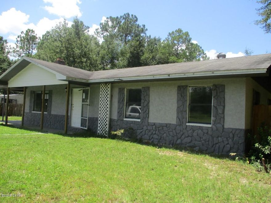 Large 1.25 Acre Yard with a 3BR/2B Ranch home with inground pool.  Open living, dining and kitchen area. Living has fireplace.  Large master bedroom with bath and walk in closet.  Two additional bedrooms and full bath.  Family room off dining area.  Laundry room and back porch.  Back yard is fenced with pool and yard building.  Being Sold ''AS IS''.