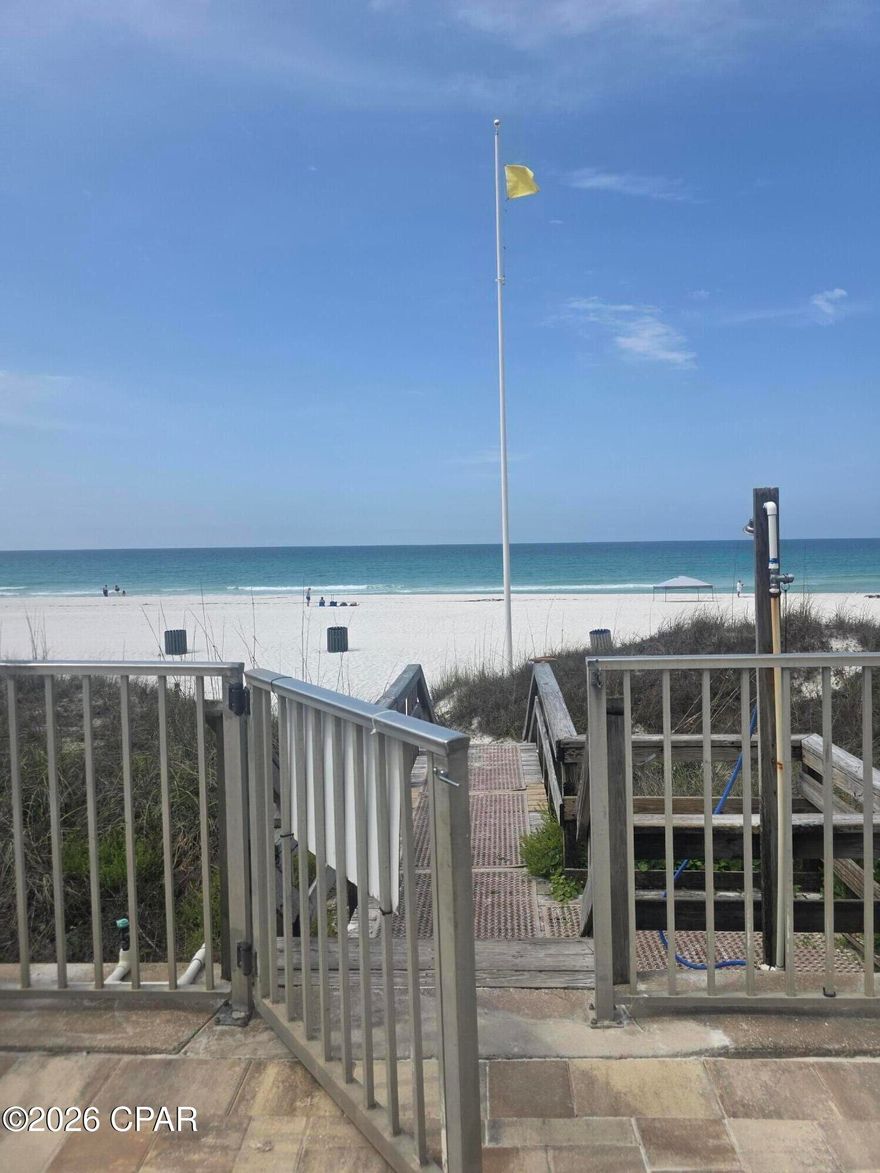 Located just steps from the Gulf, this clean and well-maintained efficiency/studio condo offers an easy coastal retreat in the heart of PCB East. The unit features a smart, functional layout with a Murphy bed to maximize living space and is being sold furnished and rental ready. Already part of the on-site rental program, this property offers flexibility for buyers looking for a private beach getaway or an income-producing investment. Enjoy Gulf-side pool access and a convenient location close to restaurants, shopping, entertainment, and all that Panama City Beach has to offer. Contact an agent today to schedule your private tour.