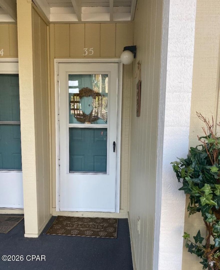 Stunning and Amazing one -of-a-kind WATERFRONT fully furnished (ground floor) condo directly on the most beautiful calming lagoon water leading to the Gulf. This highly sought unit is beautifully decorated in creams, blues, and grays to inspire relaxation day or night. It has a reserved parking space right outside the front door, pool and tennis courts directly in front of the unit, across from the parking lot, and incredible water views from the hallway, living room and kitchen with your own private patio to watch the water for dolphins and gorgeous sunsets. Private cozy back patio with huge storage unit. Water, BBQ grill, boat slips, sunning deck, birds singing, dolphins playing, jet-skis, boats, and pier and water is your backyard. Breathtaking, quiet and serene.

Fully furnished, freshly painted, upgraded and cleaned, brand new TVs, Wifi and cable, etc. Extremely conveniently located just oof of North Lagoon near Thomas Drive 
(in PCB) close to absolutely everything (restaurants, hospitals, the bay, marina, grocery stores, resale stores, local farmers market, Pier Park, Navy base, beach, shopping, fun activities and tons of different types of entertainment). Truly amazing unit (have to see and feel to fully appreciate) and you will love calling it 'home' for however long you choose. Very small, quiet, safe complex tucked away from the hustle and bustle/traffic and surrounded by owners who love and care for their little pieces of paradise.