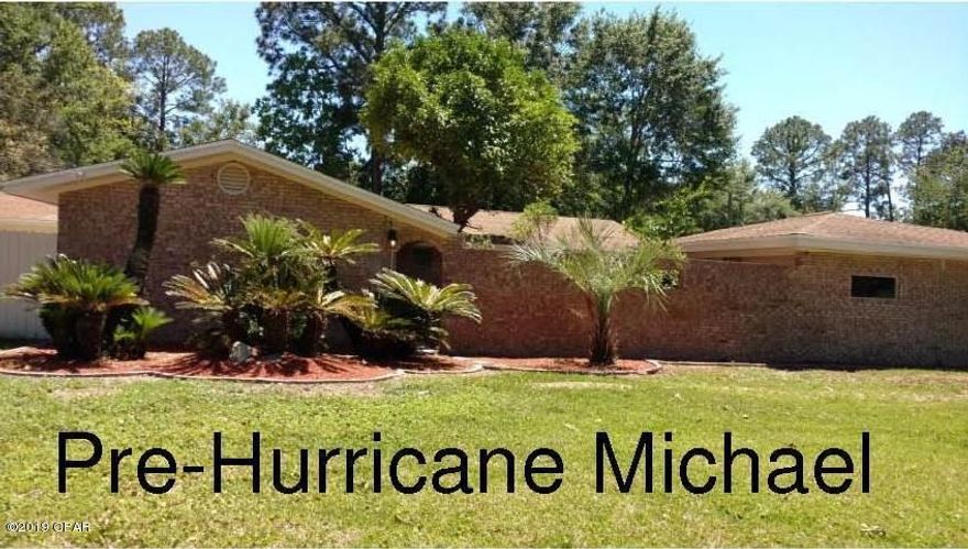 CURRENTLY UNDER CONTRACT, SELLER ACCEPTING BACKUP OFFERS. Brand new metal roof as of 11/19 except for detached 2 car garage. Almost 1/2 acre private lot. Huge brick ranch with pool. 5 bdr/3bth home located convenient to Lynn Haven and Tyndall Air Force Base. No water bills. On private well with Culligan water system. Open floor plan home with stone and shiplap fireplace. 2 master bedrooms, one with huge living area with his and her closets. Kitchen has custom cabinets, granite counter tops, huge island bar, 3 custom barn doors. All doors are solid wood door. Huge laundry room with solid wood cabinets.Separate pool house with power. 2017 A/C inside and outside units. New well pump system. Seller is a licensed FL Broker