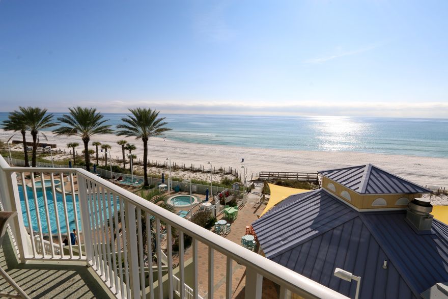 This two bedroom two bathroom condo is located on the 3rd floor of the luxurious Boardwalk Beach Resort. Fresh paint and updated décor make this condo move-in and/or rent ready. Escape from every day life while overlooking the sugar white sands and emerald green waters of Panama City Beach. The master suite features a king-sized bed and a large entertainment center containing a high-def flat screen TV. Floor to ceiling windows showcase west-facing views of shimmering waves to wake up to each morning and picturesque sunsets in the evening. You will enjoy direct access to the unit's private balcony and the secluded master bathroom containing double vanities, a glass shower, and a spacious garden bathtub. The second bedroom features two full size beds and a another high-def flat screen TV. This bedroom also provides plenty of storage space and access to its own full bathroom. Step out onto the balcony and take in the splendor of the largest private beach Panama City Beach. Just look down and you can view the 2200 sq. ft. zero entry swimming pool, splash zone/kids pool, children's recreation club, gulf-front fitness center, sauna, and massage therapy spa. Resort Amenities Include: 

* 16 Acres of Private Beach 
 * Beach and Water sport Activities 
 * 2,500 Square Foot Zero Entry Heated Pool 
 * Two Gulf-Side Hot Tubs 
 * Lavish Pool Deck 
 * Interactive Splash Zone Children's Pool Area 
 * Activity Center 
 * Youth Activities Club 
 * Covered Parking 
 * Security Gated Access 

Age, sq.ft., room dimensions, schools, taxes, or any information are listed as an estimate and must be verified by the buyer, if important.