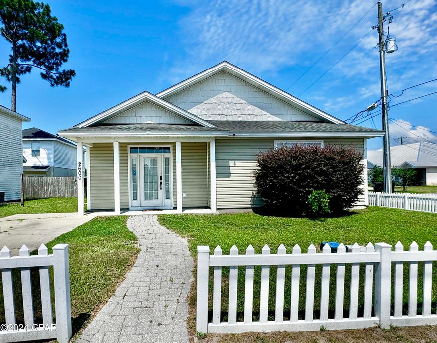 Well Maintained and priced to sell!! Welcome to Avondale Estates! This three-bedroom, two-bath home offers a perfect blend of comfort and functionality. With 1145 sqft of living space, it features an open floor plan, stainless steel appliances, and a hop-up bar. The home's interior has tile flooring throughout, except for the master bedroom and second bedroom, which have carpeted floors. The master bedroom boasts a spacious walk-in closet, making it ideal for those who value their personal space. Outside, the white picket fence adds a touch of classic charm. With its new roof installed in 2018 and a 2023 HVAC system, this home is move-in ready. Its convenient location makes it perfect for first-time buyers or investors, with nearby shopping and just a 23-minute drive from Tyndall Air Force Base.