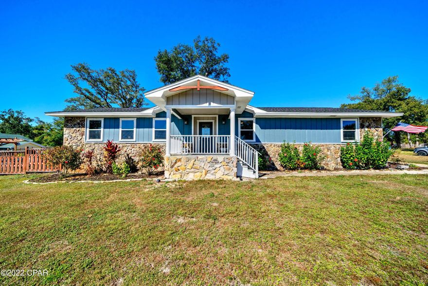 Welcome home to views of Callaway Bayou! This 4 bedroom 2 bath home has it all including newly renovated kitchen and bathrooms, recent paint, vinyl and tile flooring through out, 3rd car garage with work shop and bonus storage room, walk in closets, newer double pane windows and skylights which provides natural light and views of the back yard pool , chicken coop and from the front views of the bayou. All this sits on half an acre only a mile from the boat ramp! No HOA and close to Tyndall Airforce Base. Seller is motivated and offering $5K in closing cost assistance with acceptable offer! Call to see today!