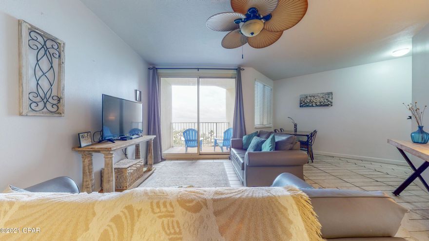 Located in the very popular Shores of Panama development, this 1Bed/2Bath+Bunk has it all including the perfect elevation that allows owners and guests to avoid the elevators! This fully furnished and rental ready property has been nicely decorated and well maintained. Features Include: 1 bedroom and a bunk Room, 1.5 full baths, hard surface flooring in living area, gulf front living room, 9ft ceilings, granite countertops & breakfast bar. Large Terrace offers the perfect view - you not only see the most beautiful beach in the world, you get the most beautiful lagoon pool in all of Panama City Beach! The Shores of Panama offers resort style amenities including 13,966 SF gulf side pool and hot tub, large heated indoor pool & hot tub, tropical landscaping, bridges, fountains, video bank, media room, health and fitness center, spa, sauna, massage therapy and steam room, 2 tiki bars serving lunch and dinner, Kids Club activity program, meeting spaces, covered on-site parking deck and on-site reservation desk. Terrific location with quick access in all directions to restaurants, entertainment, Pier Park, shopping, gold courses, and only 20min away from the International airport. Makes this your new home away from home! Close now and just in time for the high $ rental season!