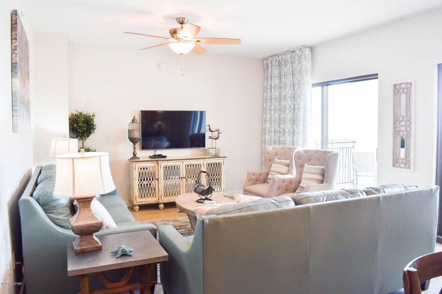 BEAUTIFULLY renovated 3 bedroom condominium with no expense spared.  This unit has been completely changed with brand new appliances, flooring, furniture, granite countertops, lighting, etc.  You WILL NOT find a nicer condo in Panama City Beach.  This unit is on the 16th floor Penthouse level with just six condos on the floor.  There is a HUGE terrace with only two condos able to access it that provides a 270 degree view of the Gulf of Mexico.  Would make a great high end bridal party condo and even possibility of small wedding venue.  Take the VIRTUAL TOUR...and check out the DRONE VIDEO of the terrace & view.