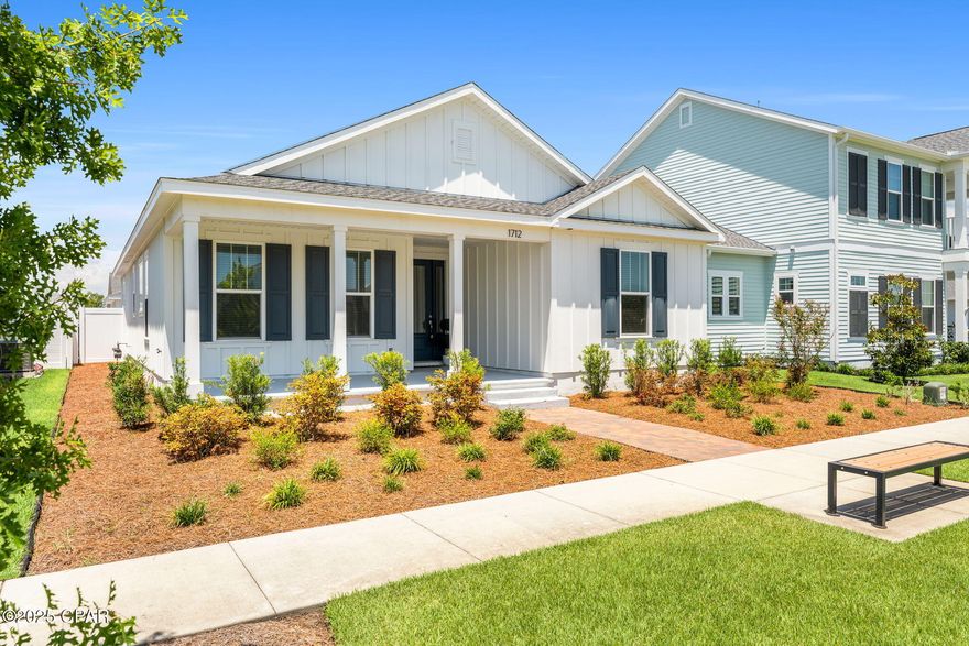 Seller to Contribute $5,000 towards Buyer's Closing Cost and Prepaid! Welcome to 1712 Sweetpea Court, a charming Orchid floorplan featuring 3 bedrooms and 2 bathrooms in the highly desirable SweetBay community of Panama City. This vibrant golf cart-friendly neighborhood offers an incredible lifestyle with resort-style amenities, including two sparkling pools with a pool house, a private community beach, basketball courts, playgrounds, and a Publix and Starbucks right within the community. SweetBay is also home to University Academy, an on-site school that adds incredible convenience for families, Future plans for a marina make this location even more exciting.

Inside, this home showcases an open-concept layout that seamlessly connects the living, dining, and kitchen areas perfect for everyday living and entertaining. The master suite serves as a private retreat, complete with a dream master bathroom designed for comfort and relaxation.

Step outside to enjoy a covered front porch and back patio overlooking a fenced backyard with full privacy fencing, ideal for kids, pets, and outdoor gatherings. A detached two-car garage provides ample parking and storage space.

Experience the perfect blend of comfort, convenience, and community living  the sweetlife at SweetBay where every day feels like a vacation!