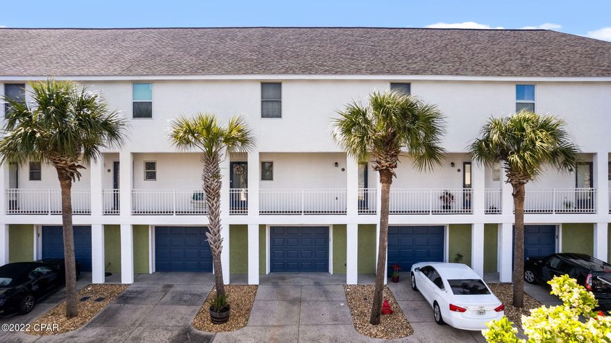 Great community that is walking distance to the beautiful Gulf of Mexico. This gated community offers covered boat slips, a pool, and more. The units first floor has a large garage with extra storage space as well. The second floor offers an additional entrance with a living room and kitchen with access to the second story balcony. On the third floor you will find two bedrooms and bathrooms and a laundry area. This property would make an excellent vacation rental or a second home!