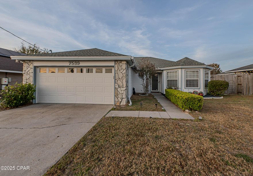 ***CURRENTLY UNDER CONTRACT, SELLER WILL CONSIDER BACKUP OFFERS***Looking for a great place to call home as a first time homebuyer or ready to downsize?  Look no further than this gem in Shadow Bay.  With the convenience of close proximity to Tyndall AFB, shopping and restaurants Shadow Bay is tough to beat for convenience and affordability.  There is no HOA.  With sidewalks throughout the neighborhood, it is a great place for safely walking the dog or going on a bike ride as a family.  This home has a roof that was redone February 14 of 2019, and a water heater and HVAC  installed in early 2020.  In the living room you will find lots of space for stretching out.  The kitchen features newer stainless steel appliances and white cabinets.  The master bedroom is generous in size and features a walk in closet and sink area outside of the shower and toilet area, making for ease of one spouse getting ready at the sink while the other is taking a shower.  The back yard is fenced in and features a patio with a pergola and lighting on both the pergola and the fence.  There is plenty of space to add a pool or create an outdoor living space.  Home is also in a flood zone X, the best, meaning the land is high and dry.