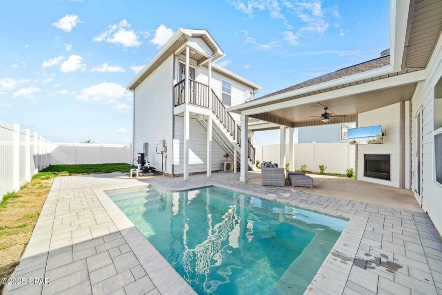 *Ask about the 1% Lender Credit with Seller's Preferred Lender(s)* A Stunning Valor Built 4Bed 3Bath Retreat w/its Guest Hm, Covered Porch, Fireplace & Private In-Ground Pool still all w/in 30 Mins to 30A Beaches! This beautiful Ranch Hm has 3 Beds all w/tray ceilings & 2 Baths inside the MAIN HOUSE PLUS a Fantastic 1 Bedroom 1 Bath Studio GUEST HOUSE w/Kitchenette that is above the detached 2 car garage! This UNIQUE hm offers incredible flexibility & endless possibilities for a Primary Hm, 2nd Hm & Investors, all are welcome! The Main Hm Features: Beautiful Kitchen w/Granite Counter Tops, Breakfast Bar, Pendants & Stainless Steel! The Primary Suite w/an Ensuite including 2 Vanities, Tiled Shower & WIC & access door to Laundry! Quality Construction by Valor homes includes Tech Shield Radiant Barrier Roof Decking adding even more additional energy efficiency to the home! Cement board siding, 9' Ceilings, Craftsman Style Trim, Smooth Finish Drywall & More! MAKE YOUR APPOINTMENT TODAY!