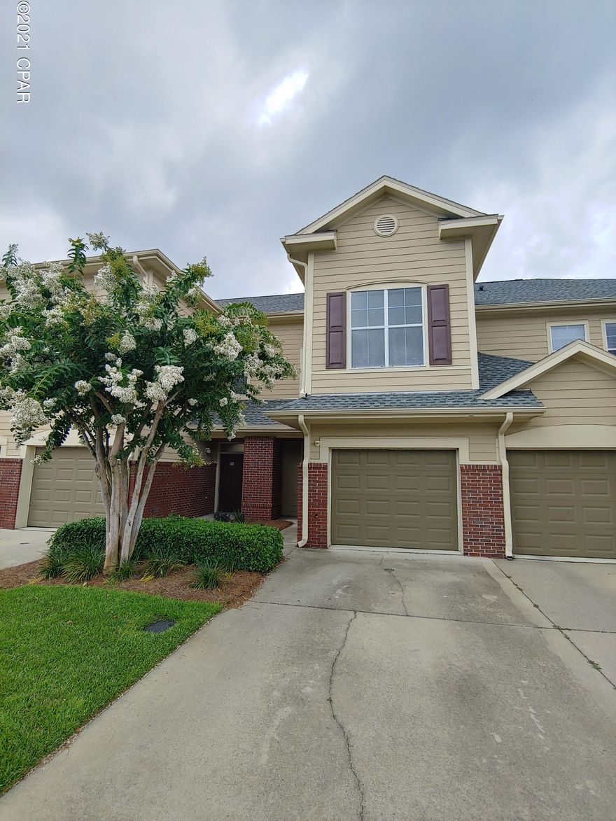 CURRENTLY UNDER CONTRACT, SELLER ACCEPTING BACKUP OFFERS. Move-In Ready 3 Bedroom Townhome in Baldwin Rowe community with gated access, inground pool, clubhouse, and landscape maintenance! Centrally located and close to shopping, entertainment, schools, shopping, Lynn Haven, beaches, and more. Open floor plan with high ceilings, breakfast bar, screened patio, 1 stall garage, and a new roof. You'll love the granite tile countertops, handy ½ bath on main level, roomy bedrooms and baths on 2nd floor with a bonus area. Courtesy officer lives on site, safe and fun community for you and your family.  All info, including dimensions, are deemed reliable but not verified, buyer to confirm info if necessary. Showings restricted, do not disturb tenants. Pictures are of similar unit.