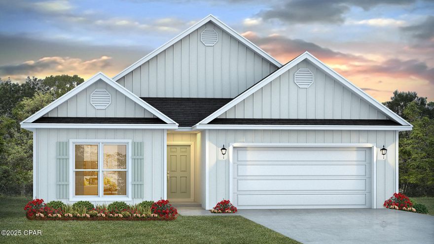 Welcome to 141 Dama Del Mar Way, a new home at Caballeros Estates at Hombre in Panama City Beach Florida. This home is under construction and features 4-bedrooms, 2-bathrooms and is centrally located in Panama City Beach. The Delray floorplan presents a harmonious blend of luxury and comfort, creating an ideal setting for a primary residence or a cherished second home. 



Step into an inviting open concept living area, where natural light illuminates the EVP flooring. The large kitchen features quartz countertops and beautiful white cabinetry and is complete with brand name appliances including a smooth top stove, microwave and dishwasher. There is a generous pantry which has ventilated shelving for storage. The open kitchen makes both everyday meals and entertaining a delight. Privacy is paramount in the serene primary suite with a spa-like ensuite with dual walk-in closets, a spacious shower, and a dual-sink vanity. The additional bedrooms, versatile and stylish, offer comfortable accommodations for family and guests or adapt to your needs as a home office or media space. 

Outdoor living is elevated with a sprawling covered patio, perfect for soaking up the Florida sun or dining al fresco. With energy-efficient features, smart home technology, and robust warranties, this home is not only a haven but a wise investment. Experience the best of beachside living, moments from powdery sands and crystal-clear waters, with the convenience of shops and restaurants nearby.