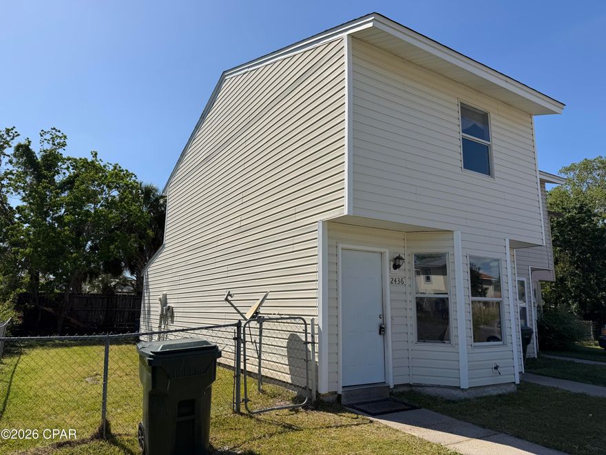 Updated End-Unit Townhome in the Heart of Lynn Haven - Close to Everything! No HOA!!

Welcome to this end-unit townhome offering comfort, convenience, and value. Featuring 2 bedrooms and 1.5 bathrooms, this property is perfect for a primary residence, first-time homebuyer, or investment opportunity.

Enjoy 1,138 total square feet (1,010 heated/cooled) on a manageable .07-acre lot with a fenced yard, ideal for pets or outdoor relaxation.

Key Features:
 - Washer/Dryer Closet     
    next to Kitchen
 - Vinyl siding
 - October 2019 Roof
 - Fresh interior paint
 - Chair Rail & Crown  
    Moulding
 - Quartz Countertops
 - Electric flat-top stove
 - Covered back porch with 
    storage closet

Located in a highly desirable area, you'll love being within walking distance to multiple restaurants, shops, and everyday conveniences.

Nearby Schools:
 - Mosley High - 1.2 miles
 - Mowat Middle - 1.4 miles
 - Highland Park Elementary - 2.6 miles
 - Haney Technical College - 1.6 miles

Whether you're looking to stop renting and start building equity or add a solid property to your rental portfolio, this home checks all the boxes.
(Measurements are approximate and Buyer should verify)