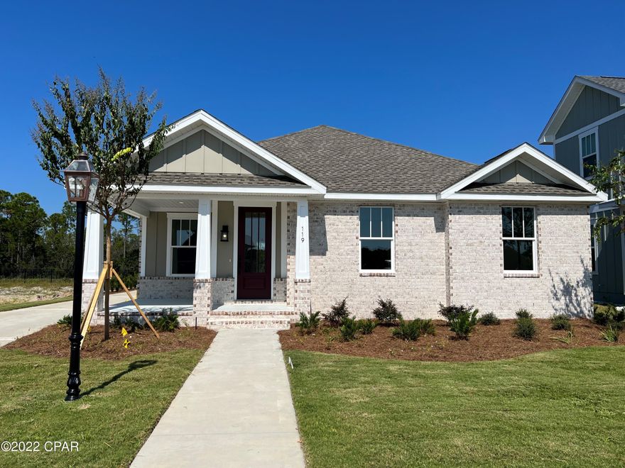 NEW CONSTRUCTION offered in the brand new Tapestry Park Phase III in Panama City Beach built by Southern Coastal Homes. Homeowners have access to Phase III pool, lighted sidewalks and green spaces as well as access to tennis courts. basketball courts, club house and community pool of subsequent community phases. This 4/2 MAGNOLIA floorplan is a brand new Southern Contemporary design with old Florida charm and coveted new technology and upgrades. INTERIOR features grand foyer, large volume Great Room with tray ceiling, mud room at rear entrance, kitchen with center island, custom cabinetry, pantry, and stainless steel appliances.