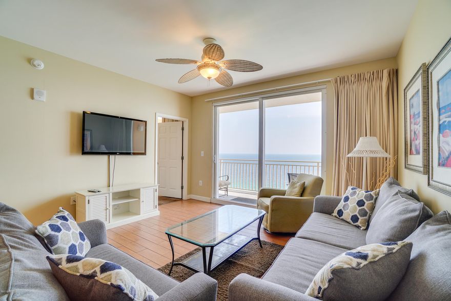 CURRENTLY UNDER CONTRACT, SELLER ACCEPTING BACKUP OFFERS

Beach living at its finest in the perennial favorite beach property, Splash - which offers the BEST rental income anywhere on the beach! Splash's Incredible Location and Outstanding On-Site Amenities Creates a Resort that is Unique to Panama City Beach. This is an Amazing Price for a Beautifully Furnished, Gulf Front Condo - this 2 Bed, 2 Bath (Wave) floor plan offers everyone Plenty of Room. The unit Features 9' ceilings, a Spacious Master Suite, Guest Bedroom, a Large Balcony, and Interior Upgrades such as slab Granite Counters in the Kitchen and Bathrooms & tile in living area. New HVAC in 2017 and new furnishings 2019 This unit is a RENTAL POWERHOUSE . Splash! Offers all the Amenities of a True Resort Destination...over 400 feet of Pristine Gulf Frontage, Two Distinct Waterpark Environments - Complete with Lazy River, Water Jungle Gym and Toddler Pay Area, full state-of-the-art Fitness Center, a Pool and Jacuzzi just for the Adults, Island Style Beach Bar and Grill, Covered Parking, Interactive water Toys, ''Dive-in'' Movies, and Video Arcade with two mini Bowling Alley lanes. All this PLUS Covered Garage Parking, a Beach Apparel/Surf Shop and On-Site Rental Management & Check-In desk. It's all here at SPLASH! Located in the Heart of the Best Restaurants, Shops and Entertainment of course, Pier Park!