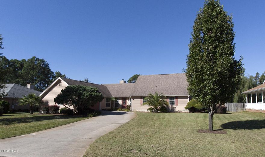 Large home in the popular North Ridge subdivision. Home has received many updates such as new paint, flooring, carpet, windows and kitchen remodel. The custom kitchen features granite countertops, stainless appliances and a dual fuel oven (gas/electric). The hot water heater has been upgraded to an energy efficient tankless system. New roof and HVAC in 2003.  There are 4 bedrooms and 3 FULL bathrooms, one of which is upstairs in the 4th bedroom or bonus room area.  The saltwater, gunite pool is solar heated and screened in. The entire yard is perfectly landscaped. The covered back patio overlooks the pool and is perfect for entertaining. All the work has been done, just sit back and enjoy the pool!  There is also a small yard building for storage.