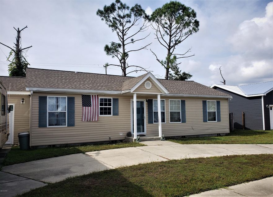 Investor Opportunity! Blank canvas just waiting to be restored... New Roof and down to the studs.   Located in the subdivision of Jones Meadow, this home features 3 bedrooms and 2 baths with just under 1200 square feet with a circular driveway and a garage. Quiet community convenient to Tyndall. and PC.  (All important details should be verified with the appropriate specialist).