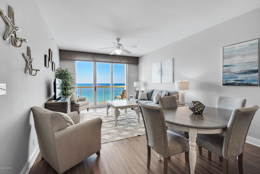 Are you looking for a gorgeous turn-key condo in the most popular development in Panama City Beach? You just found it! This ''Platinum Rated'' condo has just underwent a major facelift and is ready to a new owner. Fresh paint, new furnishings, drapes and more...all you need to bring is your toothbrush! Boasting a spacious gulf front master bedroom, a generously sized additional bedroom AND a bunk room, this unit feels and sleeps like a 3 bedroom condo. Calypso Resort truly has the best location on the beach! Located right across from the popular Pier Park, you are within walking distance to tons of great shops, restaurants and attractions not to mention all of the wonderful events hosted there as well. This truly is a great find and for a great price! Call today to see this gem!