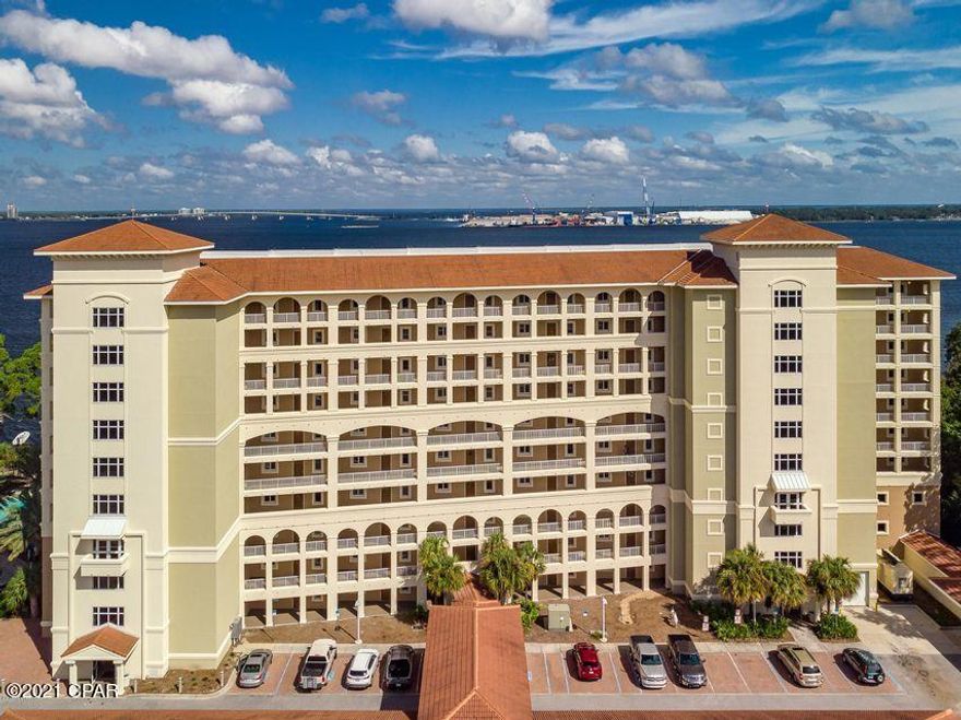 One of the prettiest views of the Bay from your balcony, thus  watch the sunrise or sunset  gleaming down the gorgeous Bay in front of Hathaway Bridge. What  a view full of tranquility.  This unit is ready to be sold  at a pricing where inventory is extremely low in this Condominium.  Kitchen has granite counters, breakfast bar and stainless steel appliances.  Breathtaking views from you kitchen overlooking the living room and watching the Bay.  The master is large with walk in closets, Jacuzzi tub and separate shower.  You also have a panoramic view of the Bay from your Master bedroom.  Unit has three bathrooms and one guest room has a full bathroom which could also be a smaller master.  Comes with stackable washer/drier and private assigned parking.  Superb ammenities