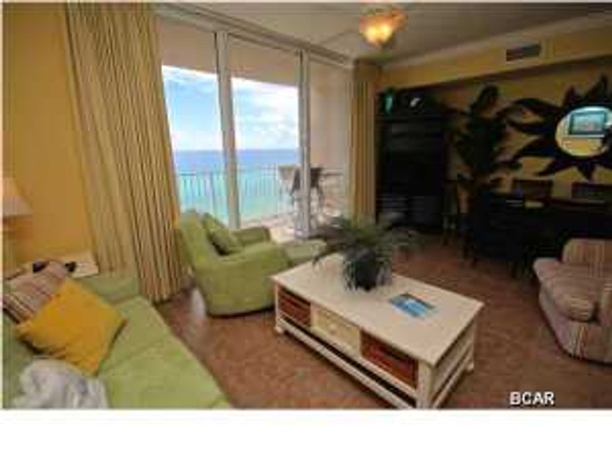 Unit 813 - Enjoy awesome views from this lower floor 2 bedroom + bunk room, 3 bathroom unit! This platinum rated and furnished condo has a distinct ''beachy'' feel to it and its design is pleasing to both renters and large families, featuring ceramic tile throughout the unit and upgraded fixtures. The unit also comes with an exterior storage unit, 8 S-3, to store all of your beach gear when not using the condo. Tidewater is located within walking distance to Pier Park. Resort amenities include 3 pools (1 heated), Poolside Tiki Bar, On-site restaurant, Top Floor Owners Lounge, 4300 square foot gulf front fitness center, movie theater, and a 5000 square foot conference center. This condo offers 1,131 sq. ft. of heated and cooled area! The required Condominium Governance Form and