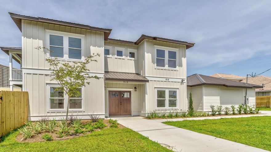 JUST 900' TO THE BEACH with a PEEK OF THE GULF from the second floor Master Balcony!   Opportunity to own a NEW CONSTRUCTION 5BR home with a 2-car garage on a large lot with privacy fenced yard-  room to add a POOL!  Large family home with a guest bedroom down, master up with private 8x18 balcony, plus 3 additional bedrooms.  Master bathroom has a fabulous soaking tub and separate shower, walk-in closet.  Upgraded kitchen appliances and kitchen island. 10-year Warranty included.  No Short Term Rentals allowed in Open Sands.   All information deemed reliable, but not guaranteed, including all measurements.  Buyer to verify.