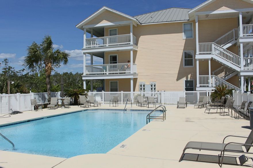 This Peachtree ground floor fully furnished 1-bedroom 1-bathroom with bunks in the hall is the perfect little beach get-a-way located on the west end of Panama City Beach Florida with a beach access directly across the street.  Park right at the condo front door, unload, and head to the beach which you can actually see from the front door and porch.  Contact your favorite Realtor right away!