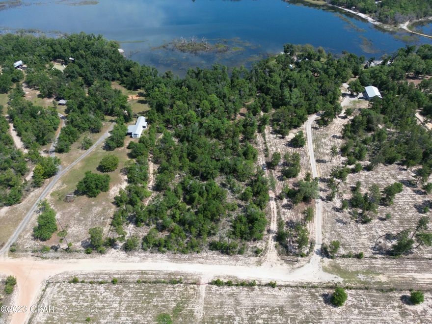 Great deal on over 4 acres of frontage on a springfed fresh water lake just minutes from Lynn Haven!
This property has a well and septic (not warranted) and dozens of beautiful hardwood trees that will surround your dream home!
Location is just off of Hwy 20 offering privacy and gorgeous views of this crystal clear lake.  Topography includes a steep incline down to the Lake, and property extends out aproximately 1 acre into the lake.   Property is accessed by non-paved road, but suitable for most cars. Seller has survey and is motivated to move this land! Go and show - sign on property - wear good shoes!  Check out our drone video in photos.